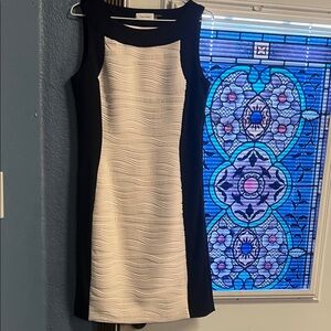 Calvin Klein Black and Cream Mini Dress